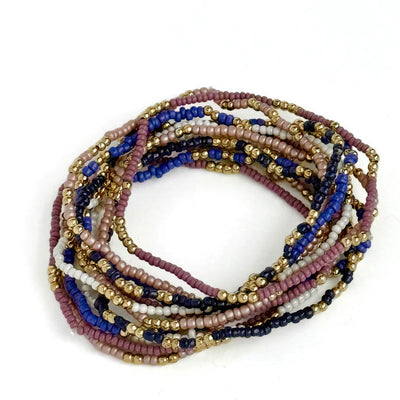 Purple Rain Seed Bead Bracelet Set