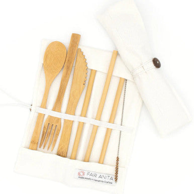Fair Anita Sustainable Bamboo Utensil  and Straw Set