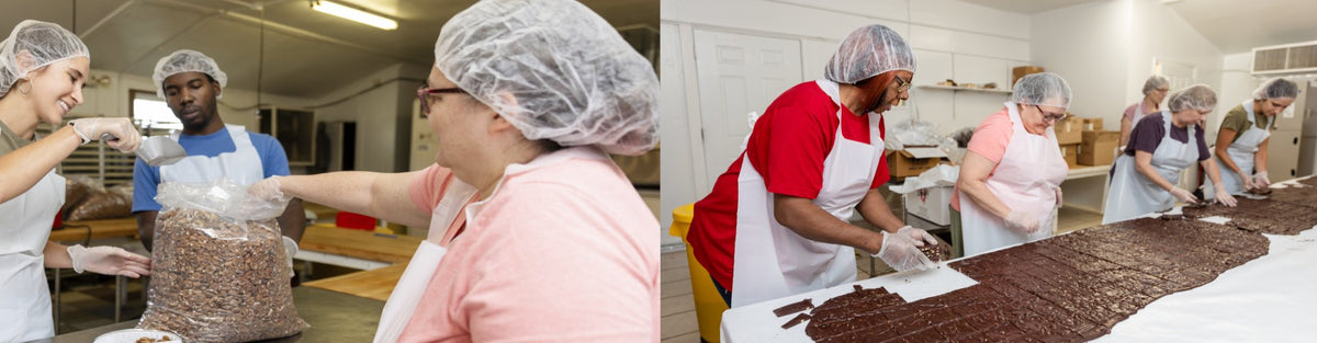 The Koinonia bakery crew at work in the farm bakery
