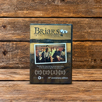 Front cover of Briars in the Cotton Patch DVD, featuring historical imagery and displayed against a rustic wooden background.