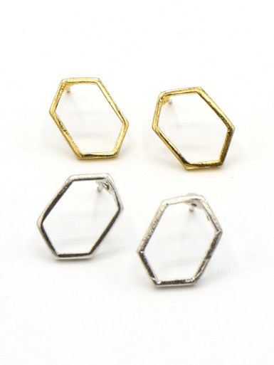 Hexagon Stud Earrings