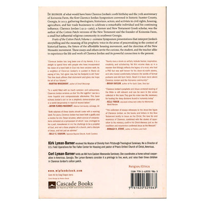 Back cover of Fruits of the Cotton Patch, Volume 2, featuring a book summary, endorsements, and editor biographies.