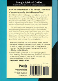 Back cover of The Inconvenient Gospel, featuring the story of Koinonia Farm and endorsements from Martin Luther King Jr. and Jimmy Carter.