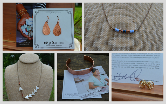 Ekata Designs Jewelry- Bracelet, Necklaces, Earrings handmade by refugee women